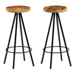 Bar Chairs 2pcs Solid Mango Wood