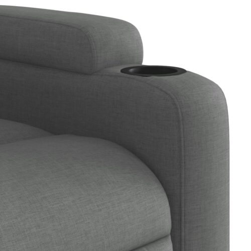 Fabric Recliner Chair Sofa Lounge Accent Single Couch Armchair Chairs Dark Grey - Image 8