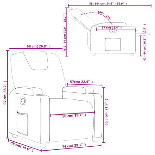 Recliner Chair Sofa Lounge Accent Single Movie Couch Armchair Faux Leather Black - Image 11