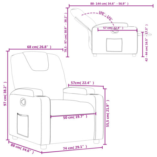 Recliner Chair Sofa Lounge Accent Single Movie Couch Armchair Faux Leather Black - Image 11