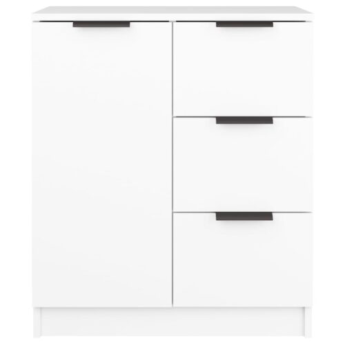 2-Piece Buffet Drawers Sideboard Cabinet Storage Shelf Hallway Table Wooden White - Image 5