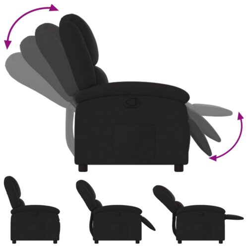 Recliner Chair Black Fabric - Image 6