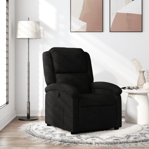 Recliner Chair Black Fabric - Image 12