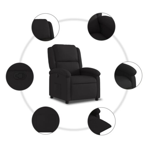 Recliner Chair Black Fabric - Image 5