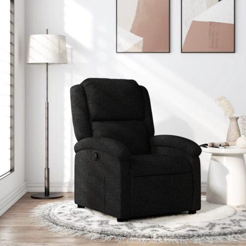 Recliner Chair Black Fabric - Image 12