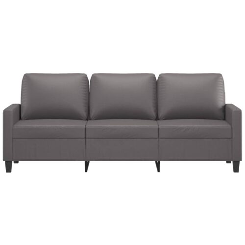 3-Seater Sofa Lounge Couch Futon Accent Chair Modern Faux Leather Grey 180cm - Image 3