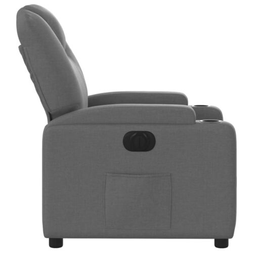 Electric Recliner Chair Sofa Lounge Single Couch TV Accent Armchair Fabric Grey - Image 9