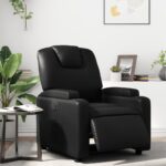 Electric Recliner Chair Sofa Lounge Couch Accent TV Armchair Faux Leather Black