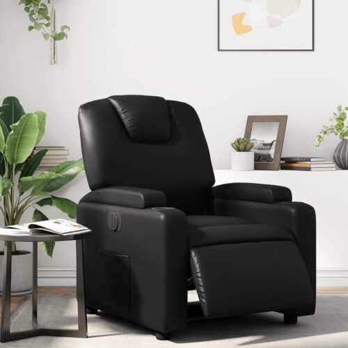 Electric Recliner Chair Sofa Lounge Couch Accent TV Armchair Faux Leather Black - Image 12