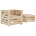 2-Piece Garden Pallet Lounge Set Wood
