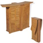 Folding Bar Table 155x53x105cm Solid Teak Wood