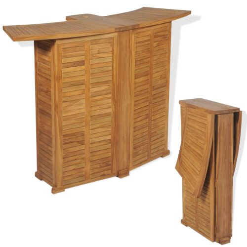 Folding Bar Table 155x53x105cm Solid Teak Wood