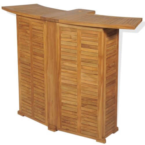 Folding Bar Table 155x53x105cm Solid Teak Wood - Image 2
