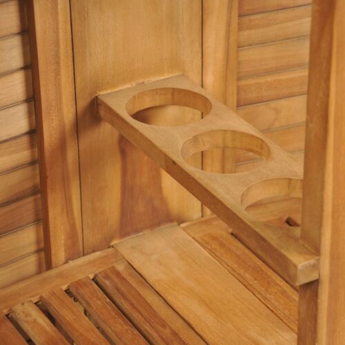 Folding Bar Table 155x53x105cm Solid Teak Wood - Image 9