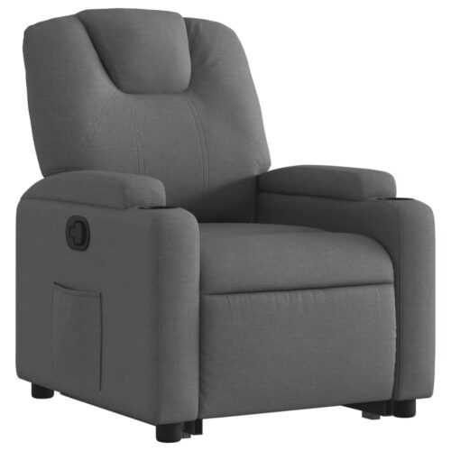 Lift Up Stand Recliner Chair Sofa Lounge Accent Couch Armchair Fabric Light Grey - Image 3
