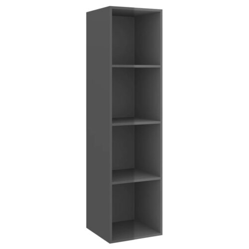 Wall-mounted TV Cabinets 2pcs High Gloss Grey Engineered Wood - Image 4
