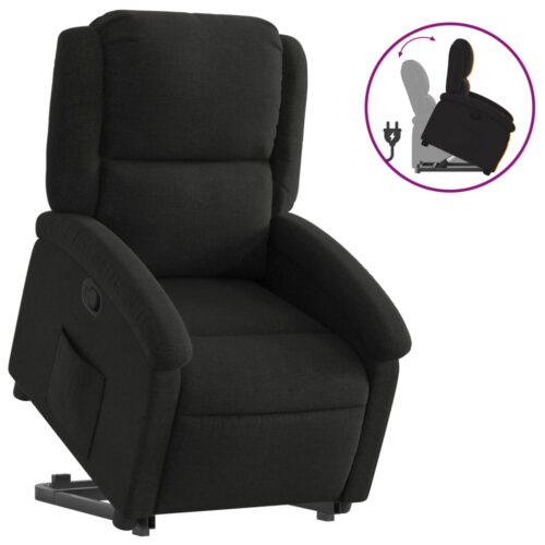 Stand-Up Lift Recliner Chair Black Fabric - Image 2