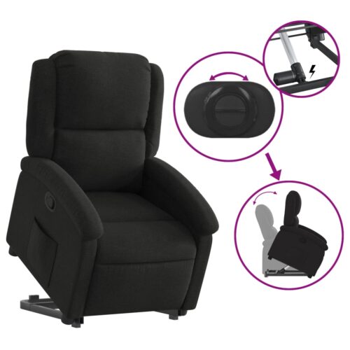 Stand-Up Lift Recliner Chair Black Fabric - Image 5