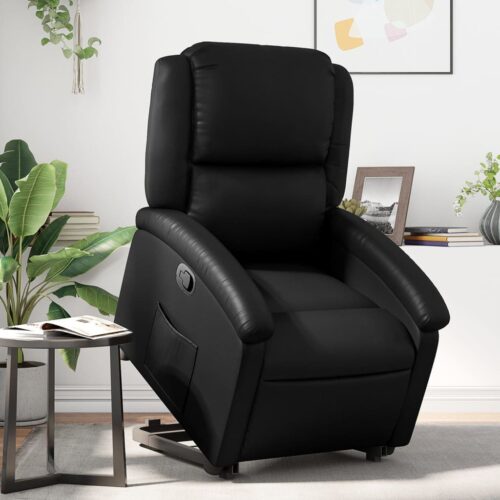 Lift Stand Recliner Chair Sofa Lounge Accent Couch Armchair Faux Leather Black