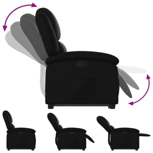 Lift Stand Recliner Chair Sofa Lounge Accent Couch Armchair Faux Leather Black - Image 6
