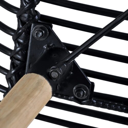 Dining Chairs 4pcs Black Natural Rattan - Image 6