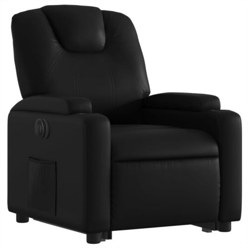 Electric Lift Stand Recliner Chair Sofa Lounge Couch Armchair Faux Leather Black - Image 3