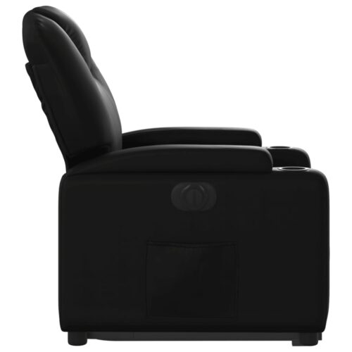 Electric Lift Stand Recliner Chair Sofa Lounge Couch Armchair Faux Leather Black - Image 9