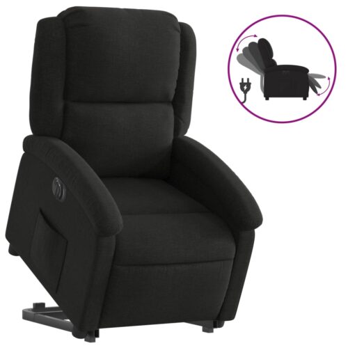 Electric Stand up Recliner Chair Black Fabric - Image 2