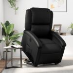 Electric Lift Stand Recliner Chair Sofa Lounge Couch Armchair Faux Leather Black