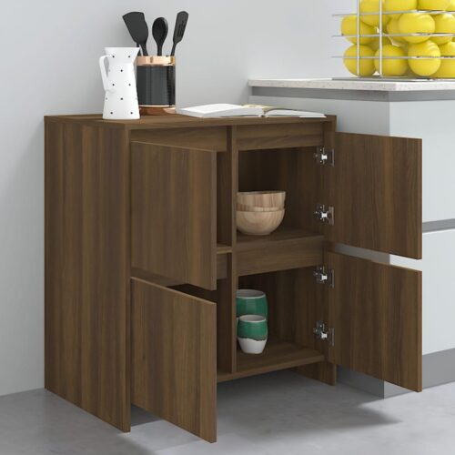 Sideboards 2pcs Brown Oak 70x41x75cm Engineered Wood - Image 11