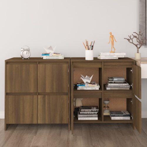 Sideboards 2pcs Brown Oak 70x41x75cm Engineered Wood - Image 12