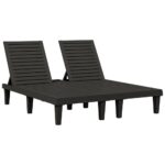 Double Sun Lounger Black 155x138x83cm Polypropylene