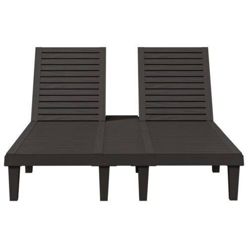 Double Sun Lounger Black 155x138x83cm Polypropylene - Image 4