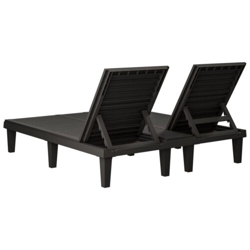 Double Sun Lounger Black 155x138x83cm Polypropylene - Image 6