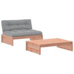 2-Piece Garden Lounge Set with Cushions Wood Timber Outdoor Patio Furniture Douglas