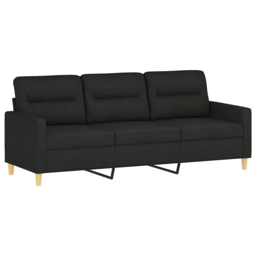 2pcs Sofa Set 5-Seater Modern Living Room Lounge Couch Futon Chair Fabric Black - Image 4