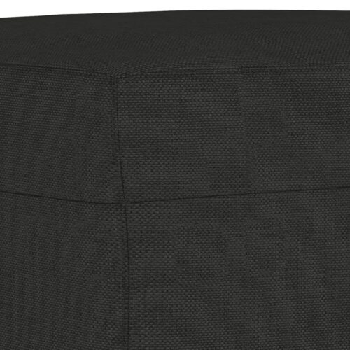 3pcs Sofa Set with Cushions Ottoman Stool 5-Seater Lounge Couch Fabric Black - Image 7