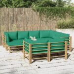 10-Piece Outdoor Lounge Set Garden Patio Sofa Chairs Furniture Setting Bamboo
