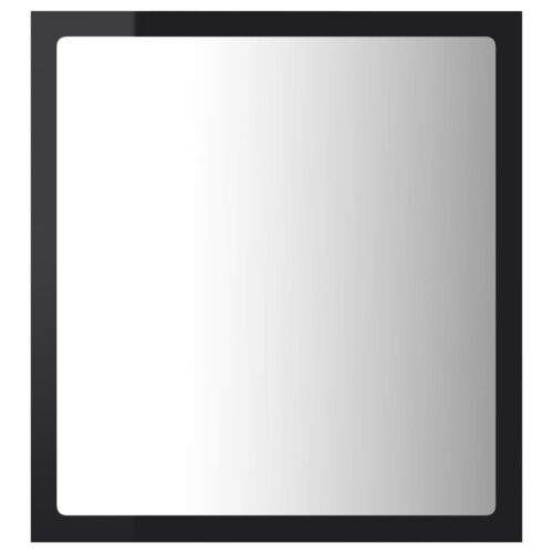 LED Bathroom Mirror High Gloss Black 40x8.5x37cm Acrylic - Image 3