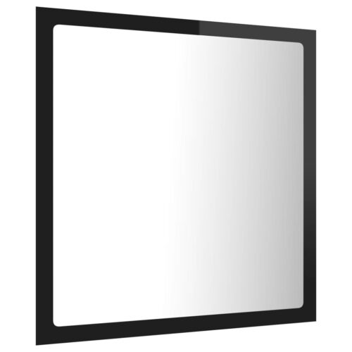 LED Bathroom Mirror High Gloss Black 40x8.5x37cm Acrylic - Image 7