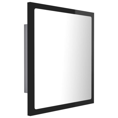 LED Bathroom Mirror High Gloss Black 40x8.5x37cm Acrylic - Image 8
