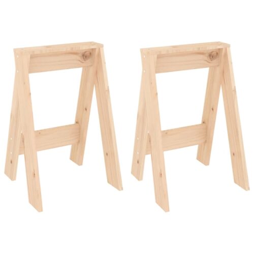 2x Untreated Rustic Pine Wood Stools Kitchen Dining Counter Barstools Chairs 40x40x60cm