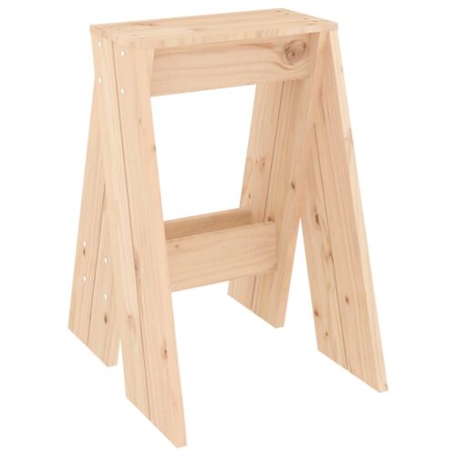 2x Untreated Rustic Pine Wood Stools Kitchen Dining Counter Barstools Chairs 40x40x60cm - Image 4