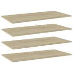 Bookshelf Boards 4pcs Sonoma Oak 80x20x1.5cm Engineered Wood