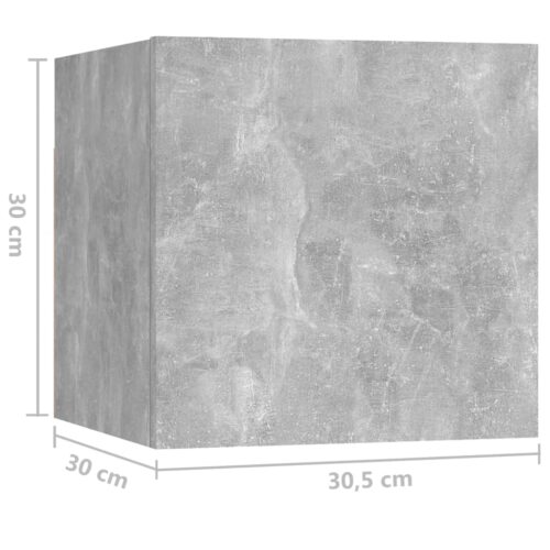 Bedside Cabinet Concrete Grey 30.5x30x30cm Engineered Wood - Image 9
