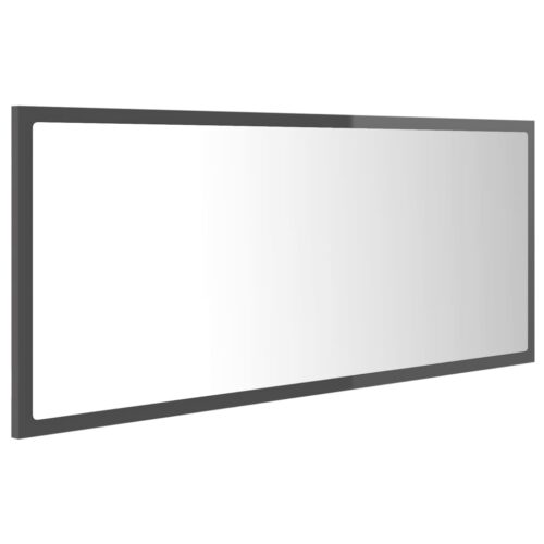 LED Bathroom Mirror High Gloss Grey 100x8.5x37cm Acrylic - Image 6