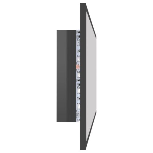 LED Bathroom Mirror High Gloss Grey 100x8.5x37cm Acrylic - Image 8