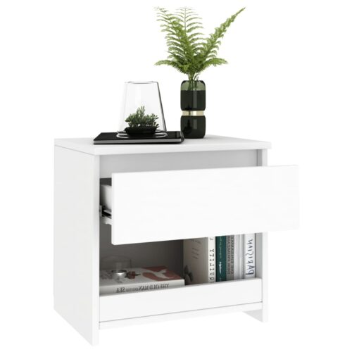 Bedside Cabinet White 40x30x39cm Engineered Wood - Image 3