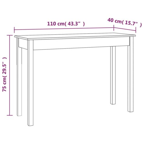 Console Table 110x40x75cm Solid Wood Pine - Image 8