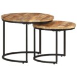 Nesting Tables 2pcs Solid Wood Mango
